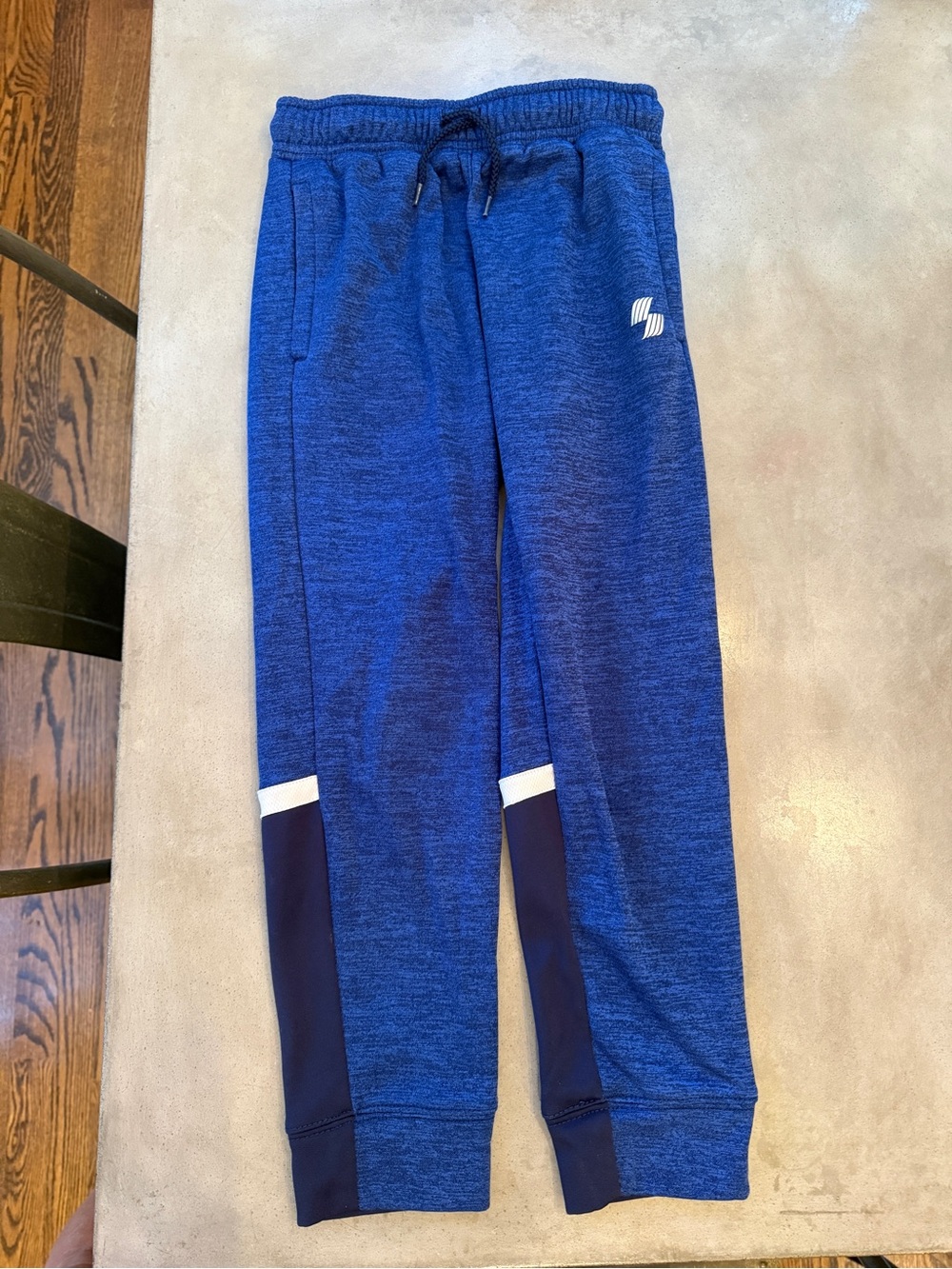 Youth Blue Heather Joggers with Contrast Panels